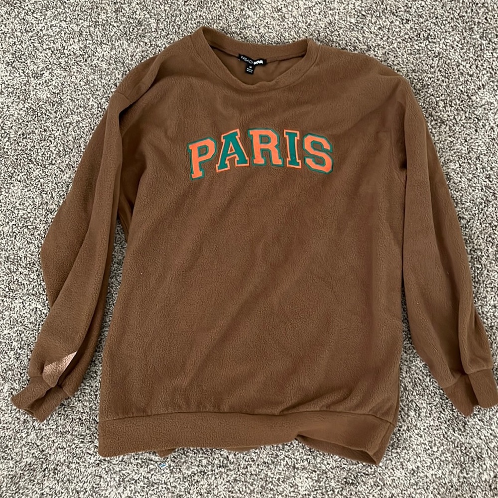 FASHION NOVA short teddy crew neck.